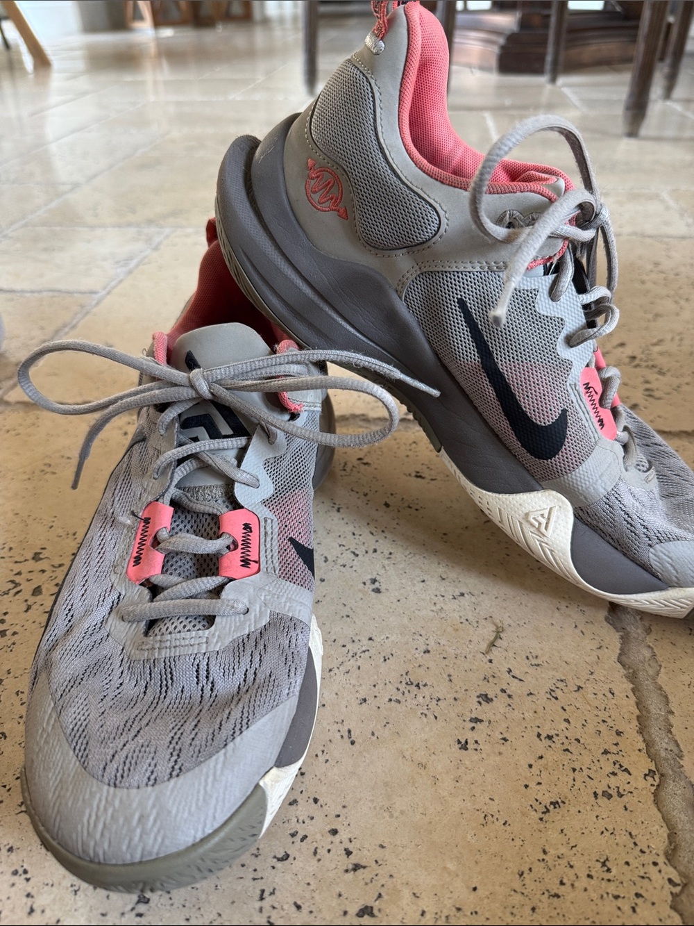 Nike Mens Gray and Pink Training Sneakers
